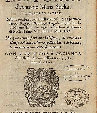 Nasce a Pavia lo storico e letterato Antonio Maria Spelta